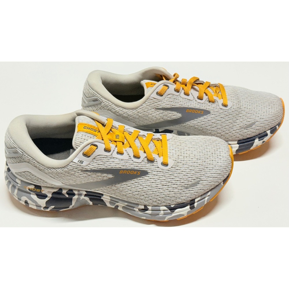 Brooks Ghost 15 Womens Running Shoes 8 Grey Orange Camo 1203801B110 Neutral - Picture 3 of 6